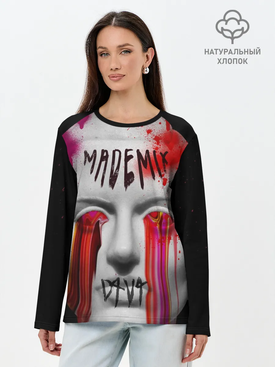 Лонгслив женский. Хлопок / Вандалы арт