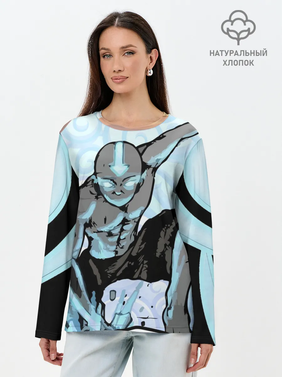 Лонгслив женский. Хлопок / Аватар Легенда об Аанге
