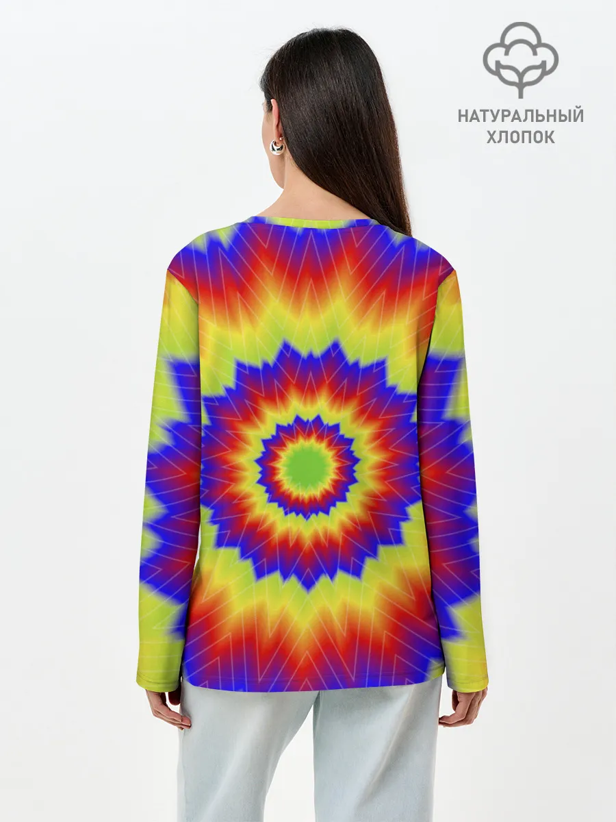 Лонгслив женский. Хлопок / Tie-Dye