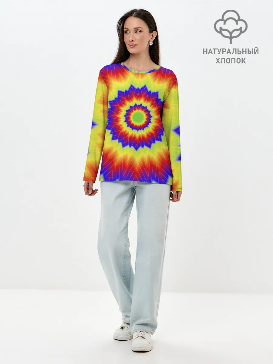 Лонгслив женский. Хлопок / Tie-Dye