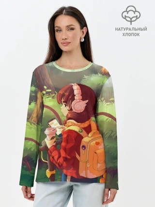 Лонгслив женский. Хлопок / STUDY GIRL