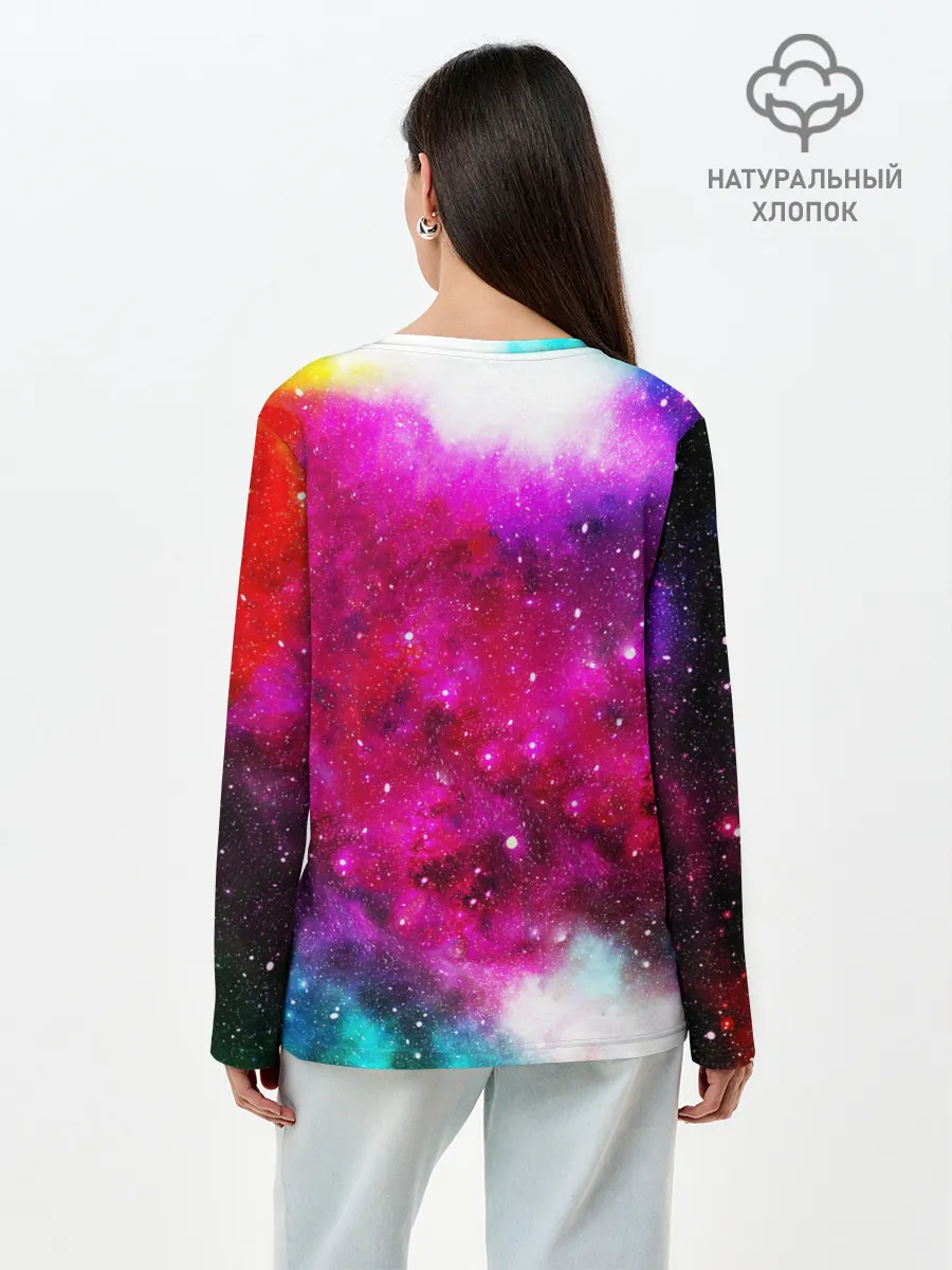 Лонгслив женский. Хлопок / Туманность