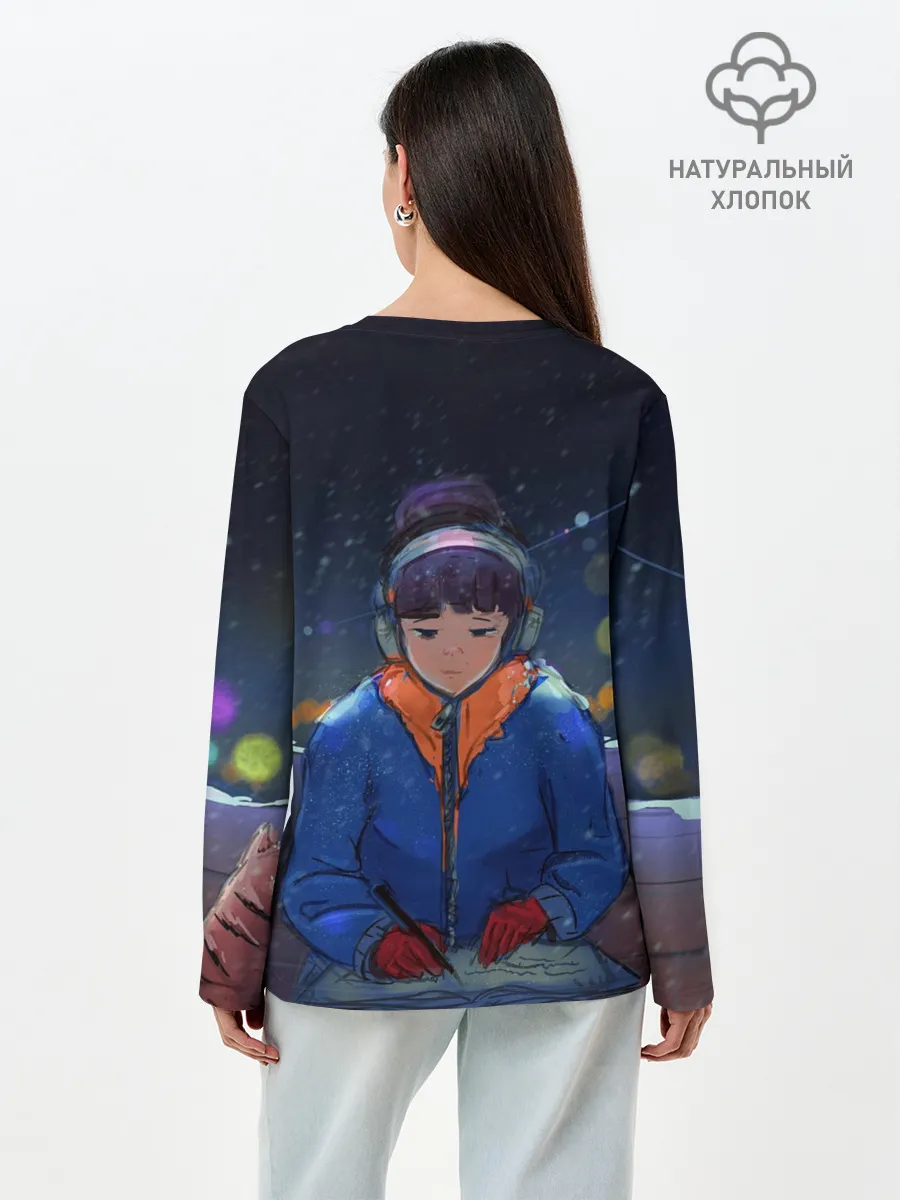 Лонгслив женский. Хлопок / Зима