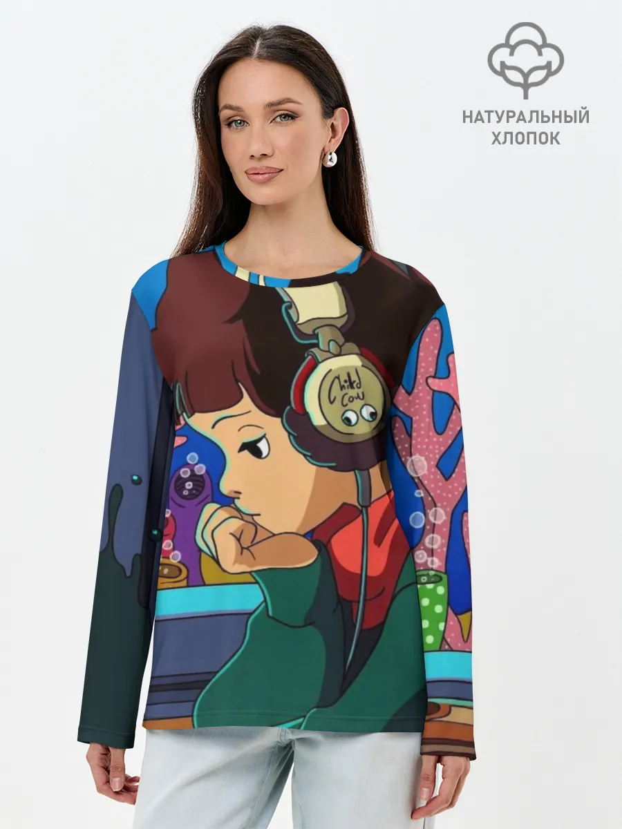 Лонгслив женский. Хлопок / ЮТУБ
