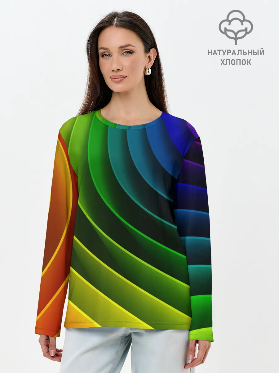 Лонгслив женский. Хлопок / Color