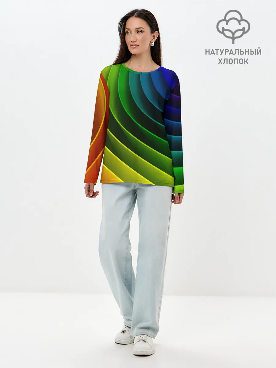 Лонгслив женский. Хлопок / Color