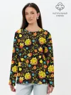 Лонгслив женский. Хлопок / Яркая Хохлома