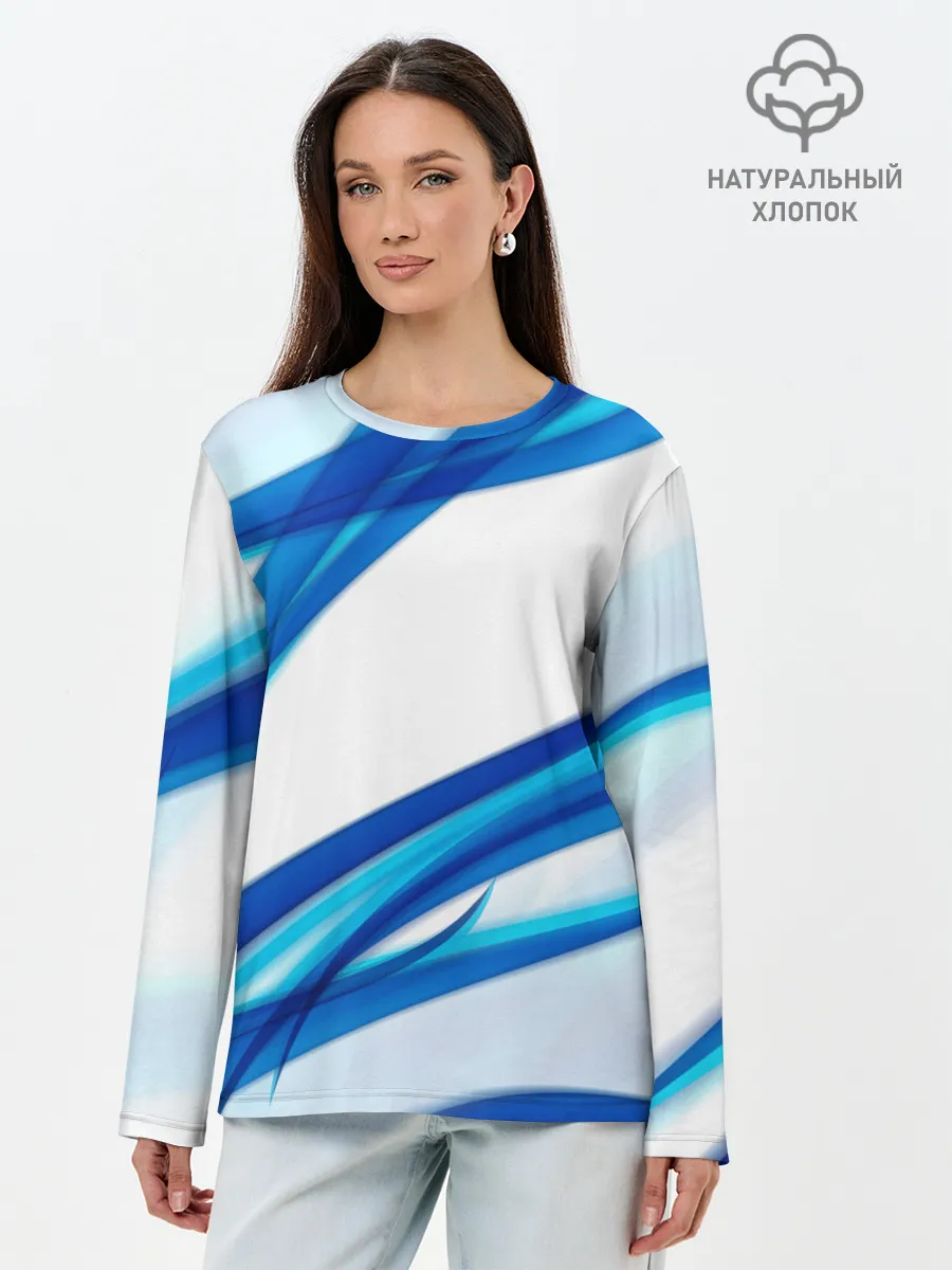 Лонгслив женский. Хлопок / STRIPES BLUE
