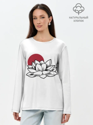 Лонгслив женский. Хлопок / КУВШИНКА НИМФЕЯ | WATER LILY