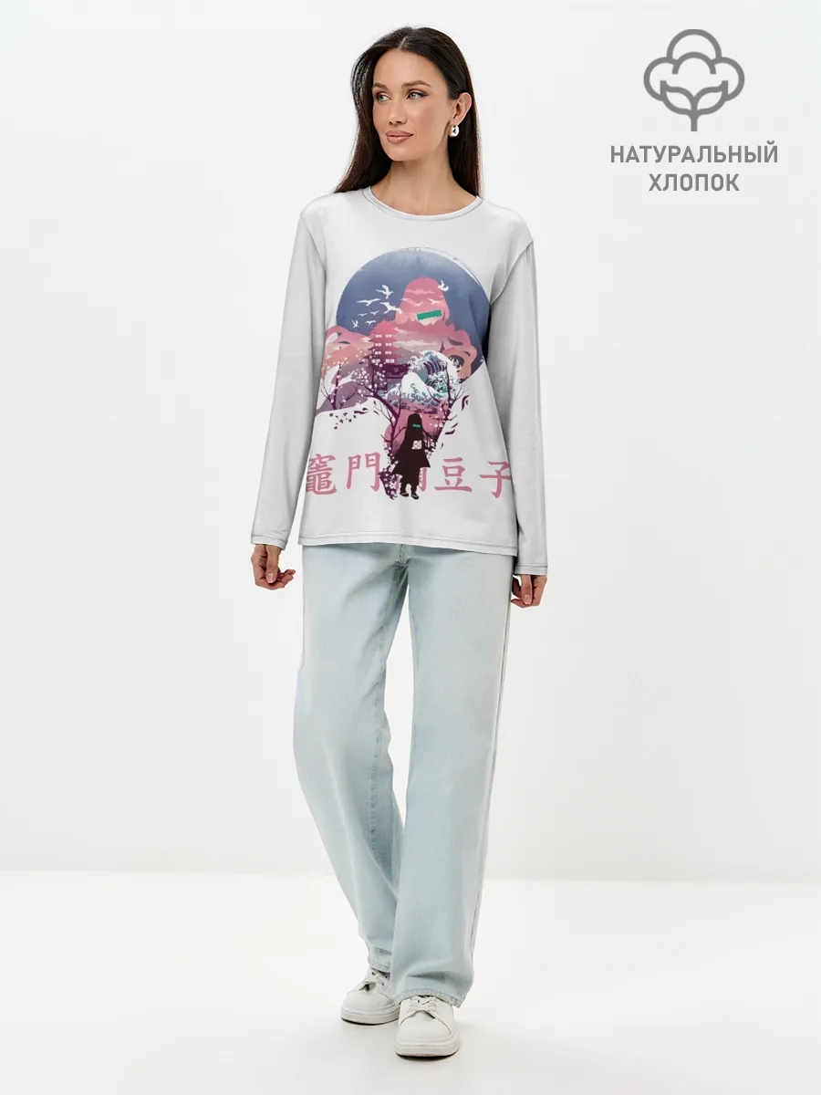 Лонгслив женский. Хлопок / Kamado Nezuko