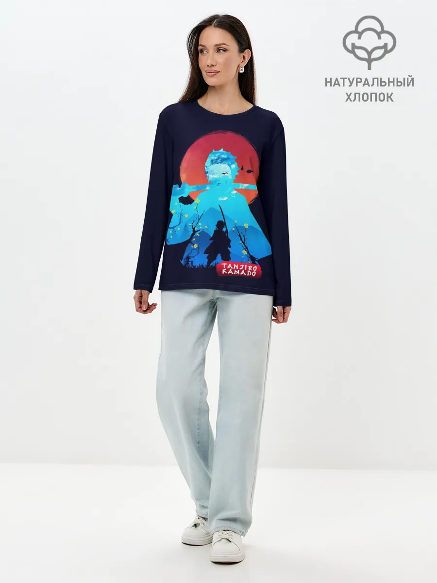 Лонгслив женский. Хлопок / Kamado Tanjiro клинок