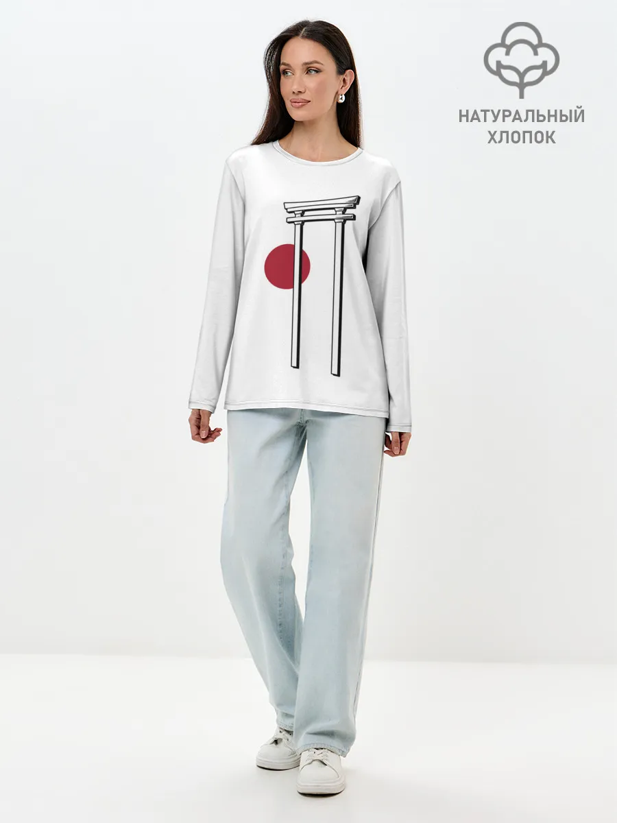 Лонгслив женский. Хлопок / Япония Тории | Torii in Japan