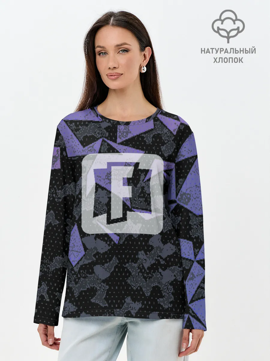 Лонгслив женский. Хлопок / Фортнайт