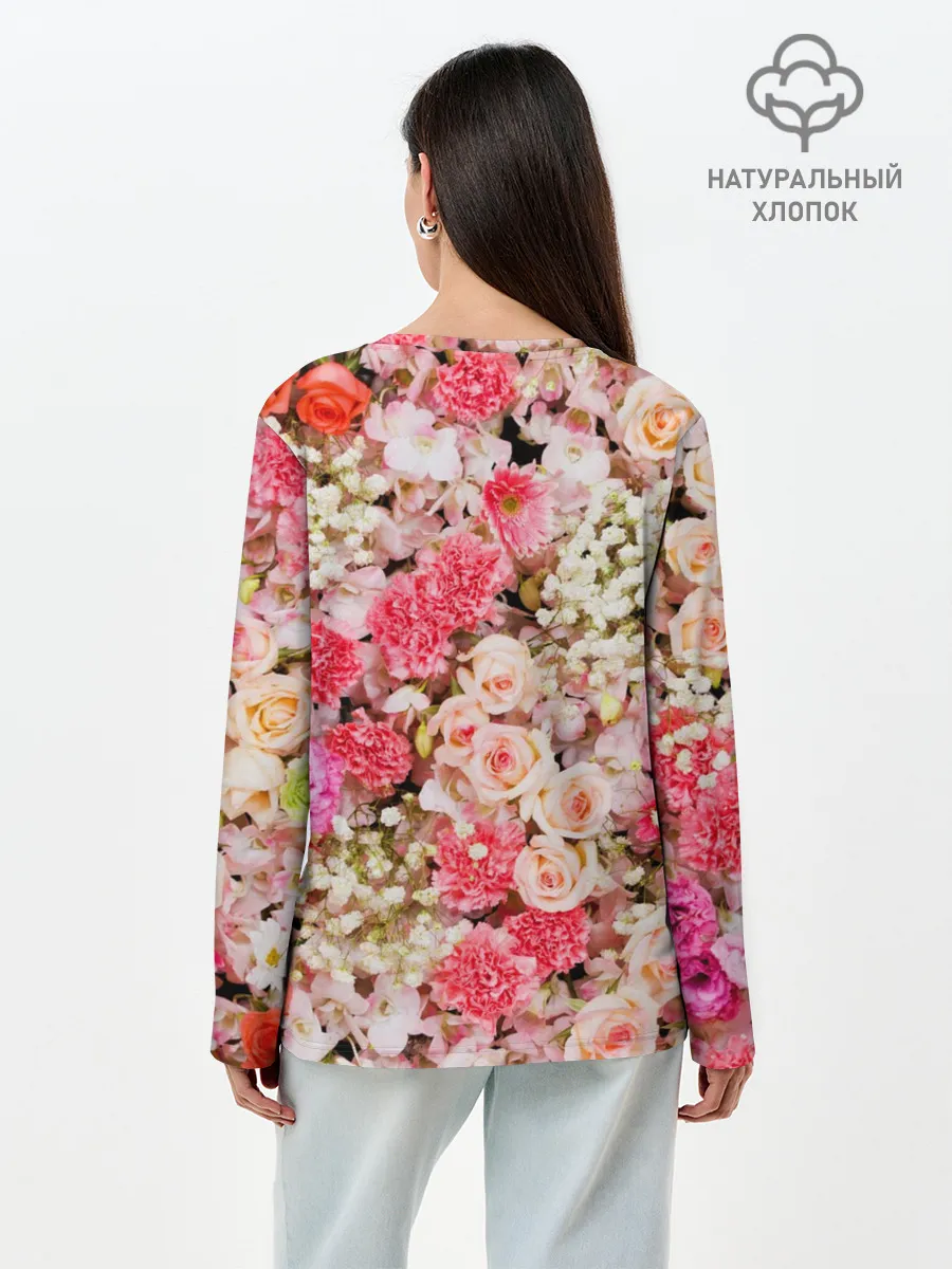 Лонгслив женский. Хлопок / Розы | Roses