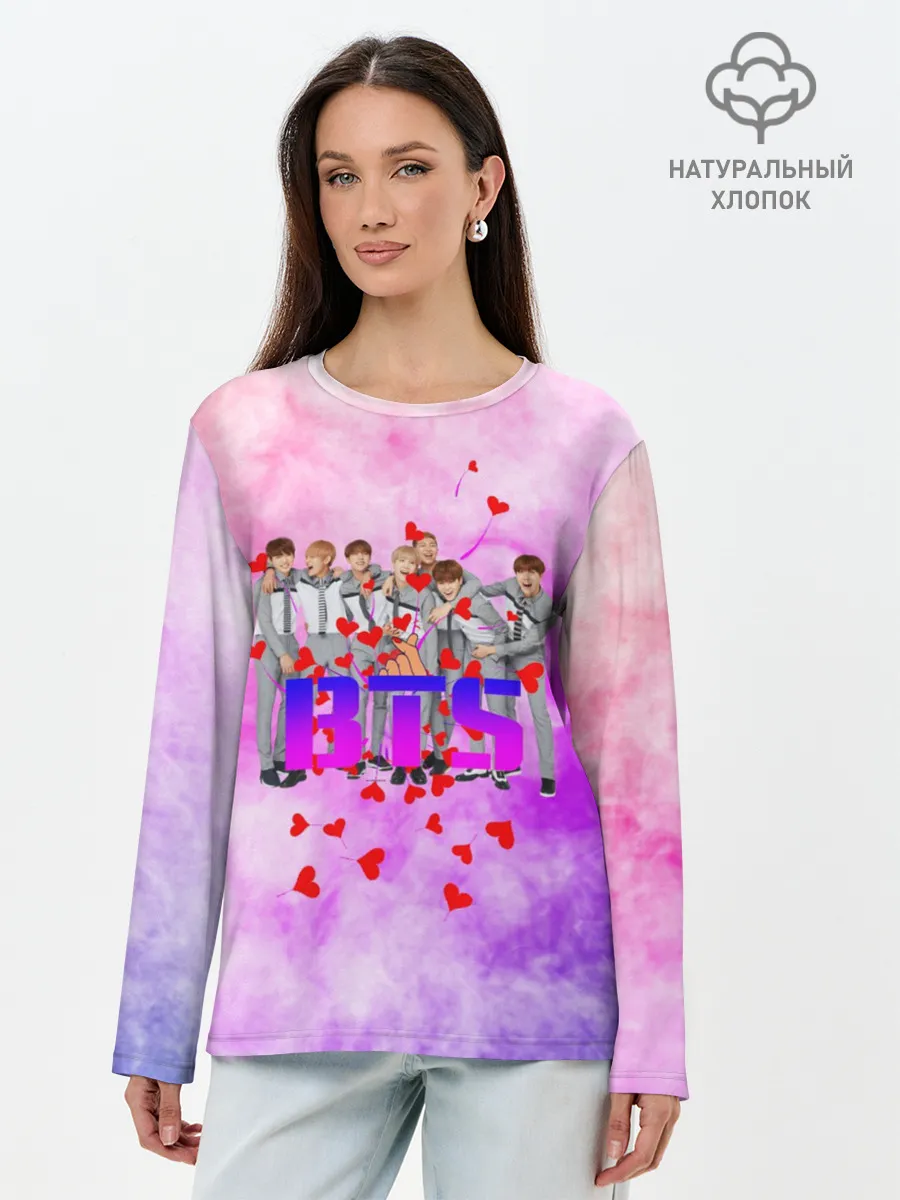 Лонгслив женский. Хлопок / БТС | BTS