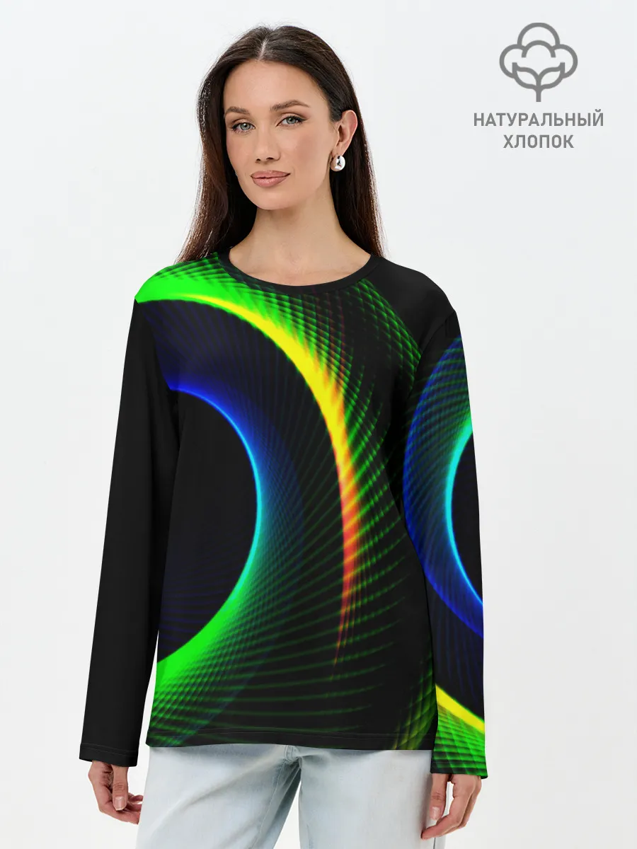 Лонгслив женский. Хлопок / ABSTRACT GEOMETRY