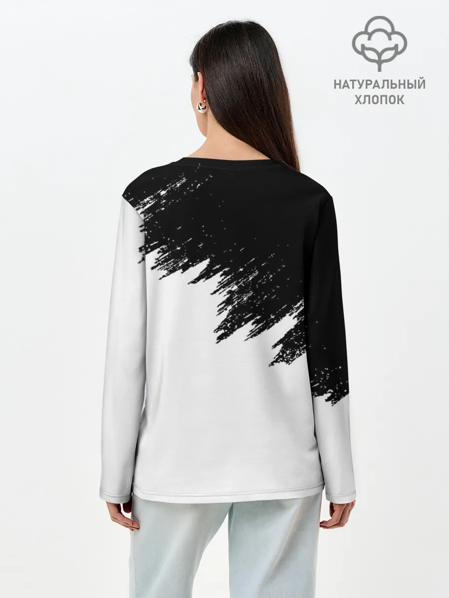Лонгслив женский. Хлопок / КРАСКА И НИЧЕГО ЛИШНЕГО!