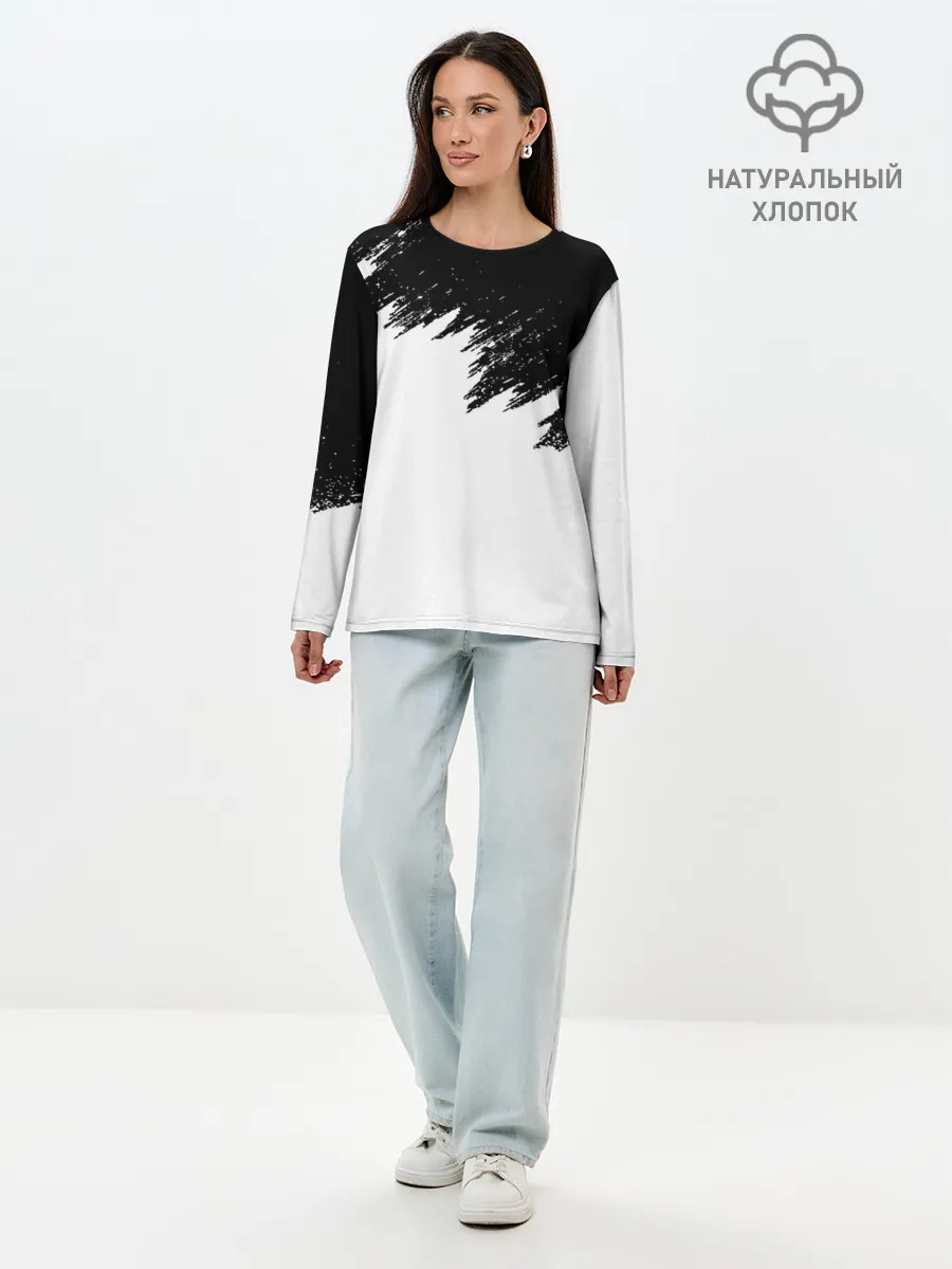 Лонгслив женский. Хлопок / КРАСКА И НИЧЕГО ЛИШНЕГО!