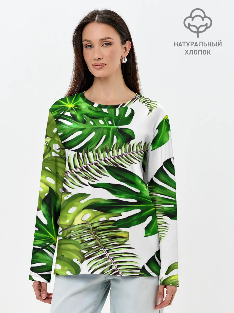 Лонгслив женский. Хлопок / ГАВАЙСКИЕ ЛИСТЬЯ