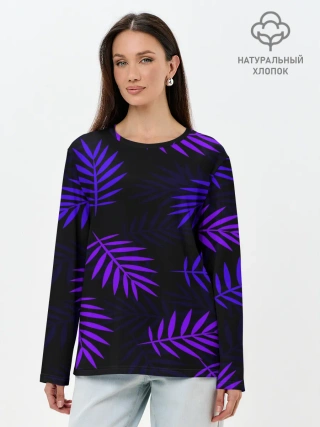 Лонгслив женский. Хлопок / НЕОНОВЫЕ ТРОПИКИ