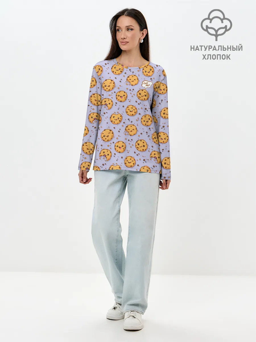 Лонгслив женский. Хлопок / Eat me