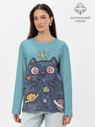 Лонгслив женский. Хлопок / Cat