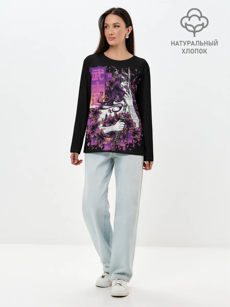 Лонгслив женский. Хлопок / Катана