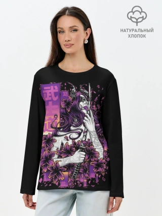 Лонгслив женский. Хлопок / Катана