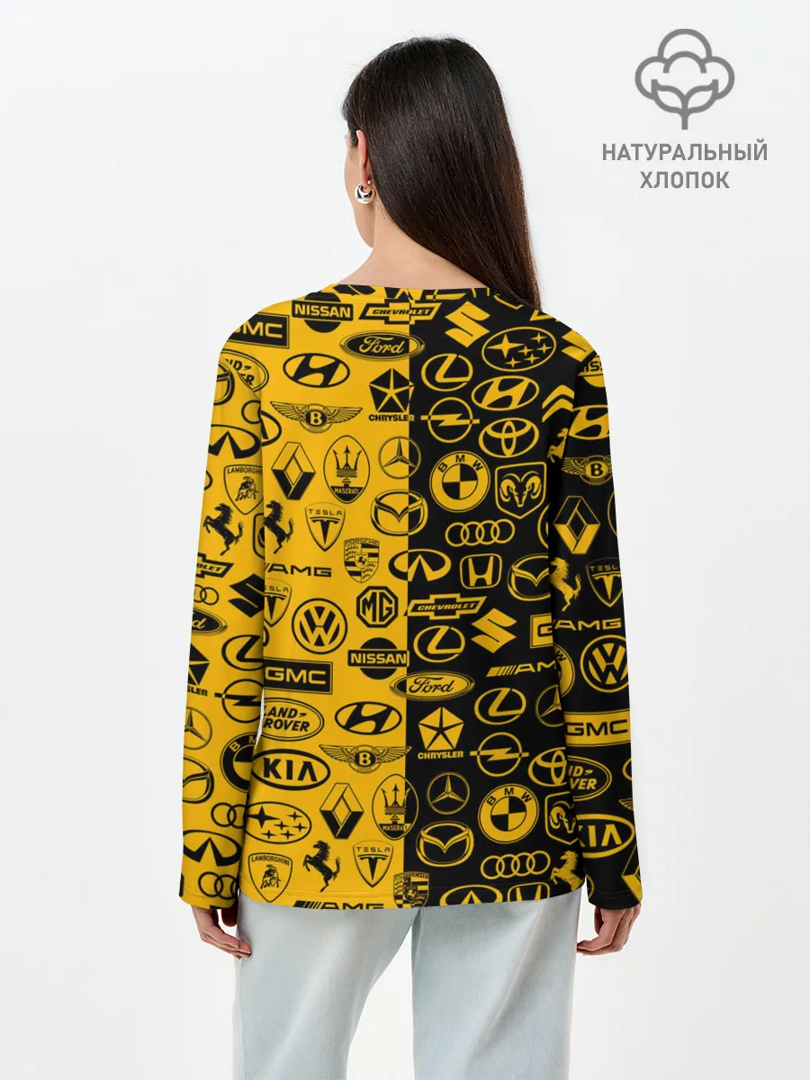 Лонгслив женский. Хлопок / ЛОГОТИПЫ АВТО