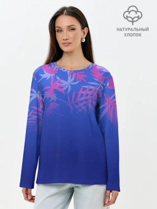 Лонгслив женский. Хлопок / ТРОПИКИ.
