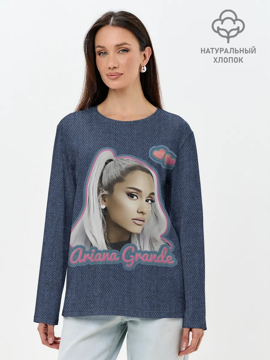 Лонгслив женский. Хлопок / Ariana Grande Jeans