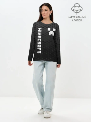 Лонгслив женский. Хлопок / MINECRAFT / МАЙНКРАФТ