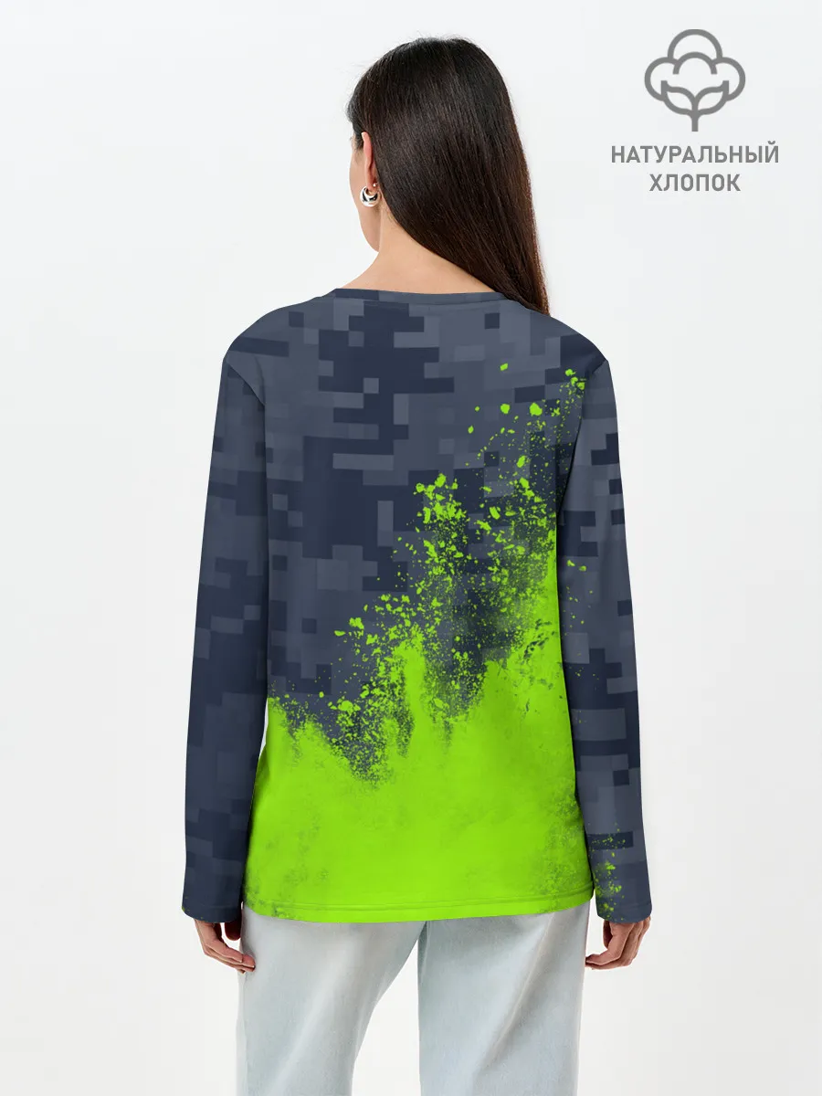 Лонгслив женский. Хлопок / MINECRAFT / МАЙНКРАФТ