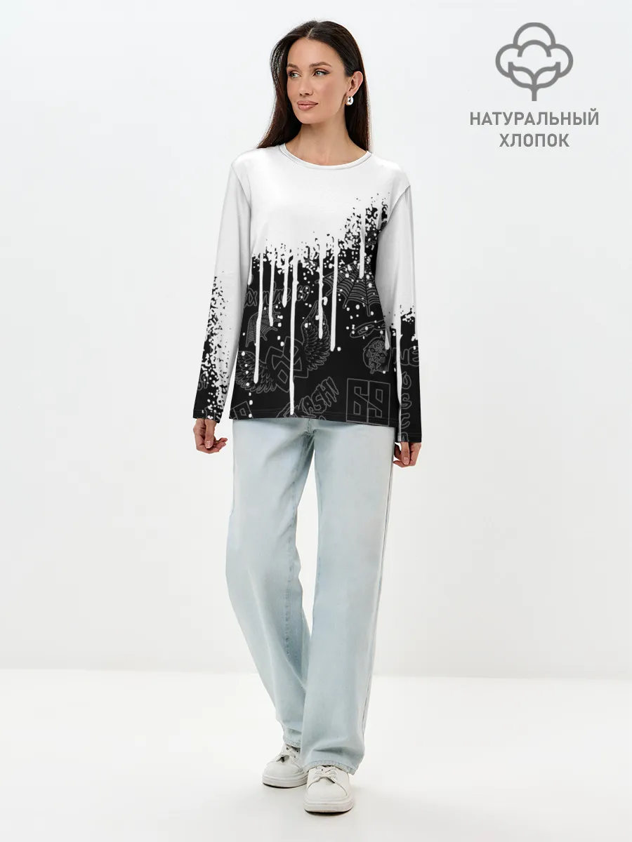 Лонгслив женский. Хлопок / 6ix9ine.
