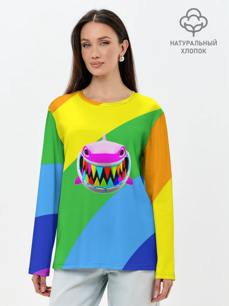 Лонгслив женский. Хлопок / 6ix9ine