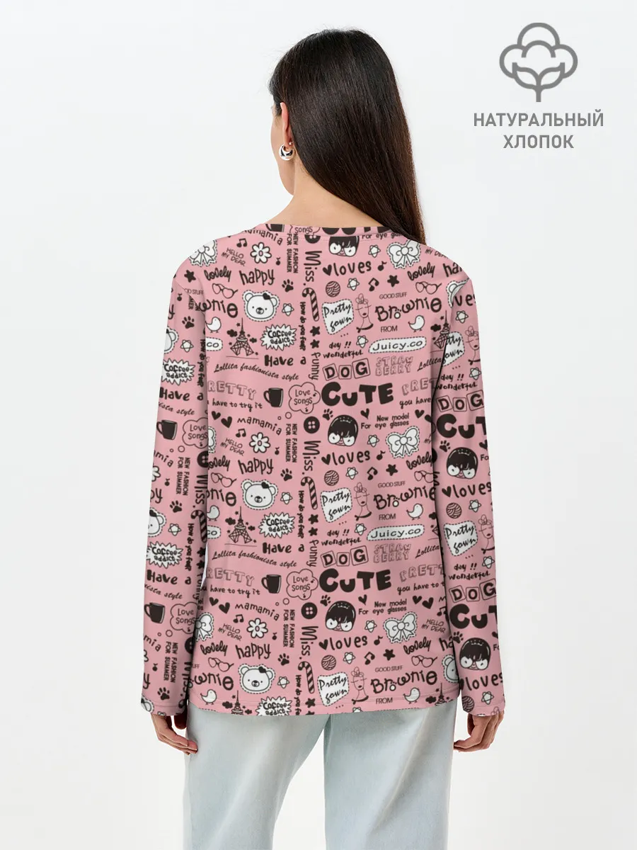 Лонгслив женский. Хлопок / Loves Happy