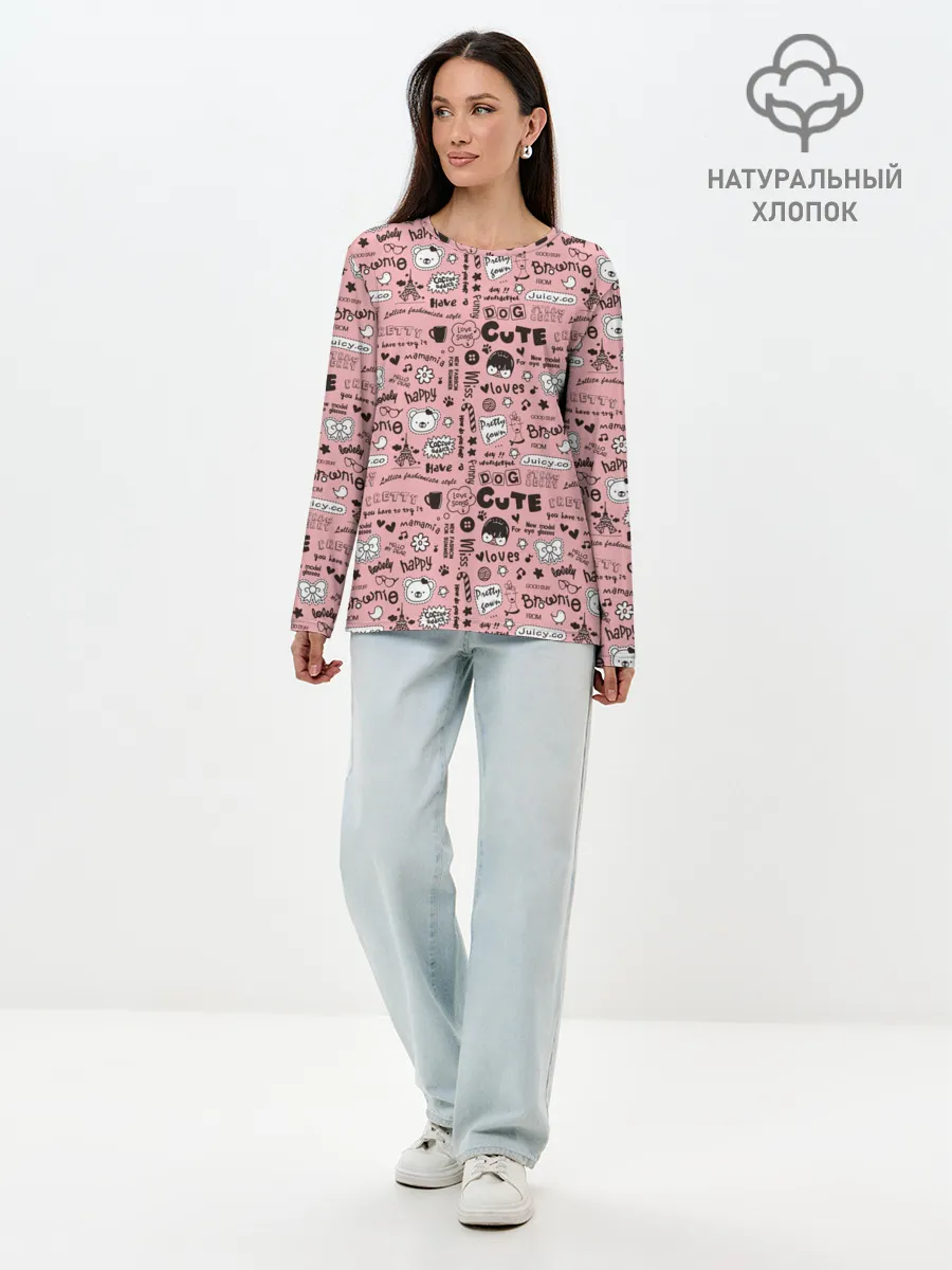 Лонгслив женский. Хлопок / Loves Happy