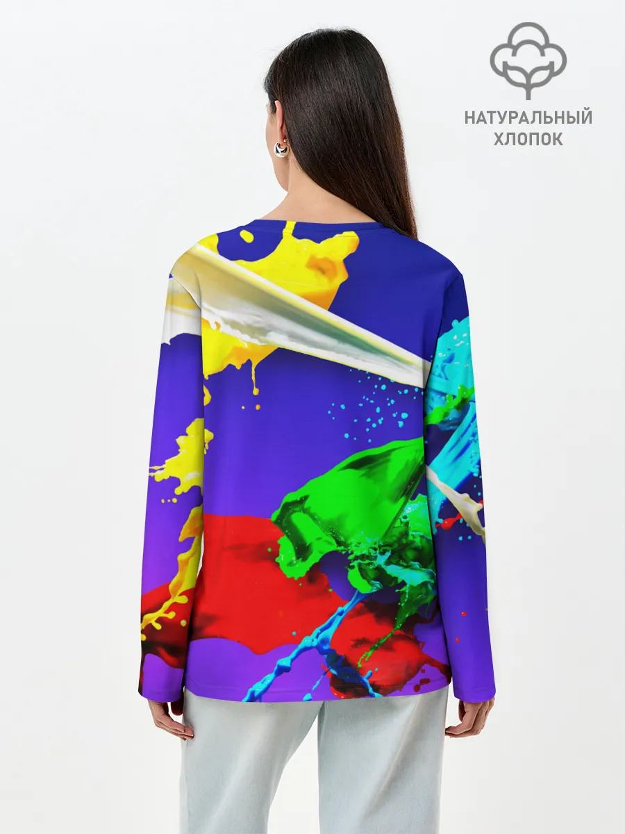 Лонгслив женский. Хлопок / НЕОНОВЫЙ КРАСКИ