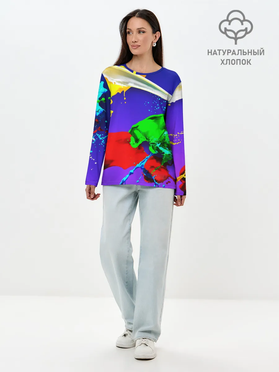 Лонгслив женский. Хлопок / НЕОНОВЫЙ КРАСКИ