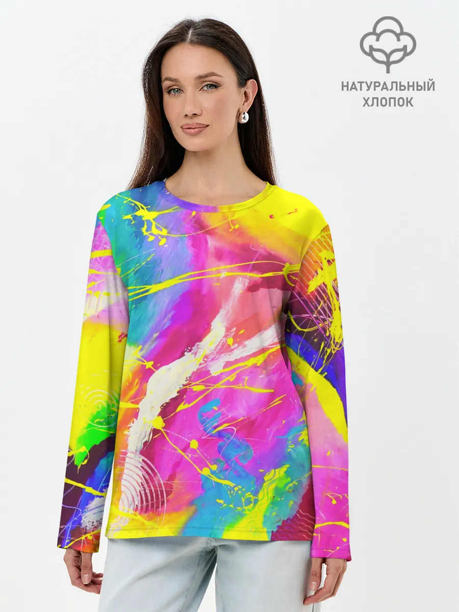 Лонгслив женский. Хлопок / ТИ-ДАЙ
