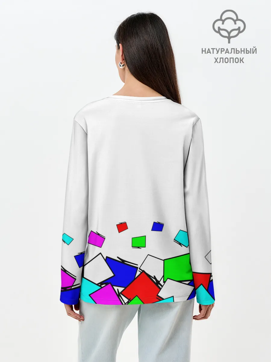 Лонгслив женский. Хлопок / Телевизор