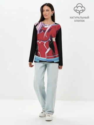 Лонгслив женский. Хлопок / Милый во франксе