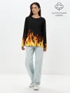 Лонгслив женский. Хлопок / Огонь