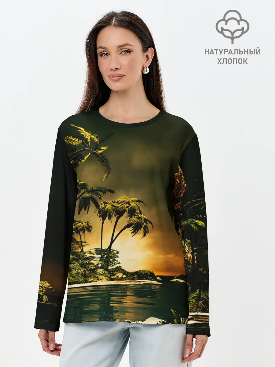 Лонгслив женский. Хлопок / РАЙСКИЙ ОСТРОВ