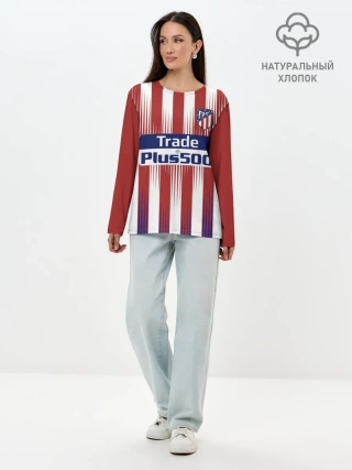 Лонгслив женский. Хлопок / Форма Атлетико Мадрид