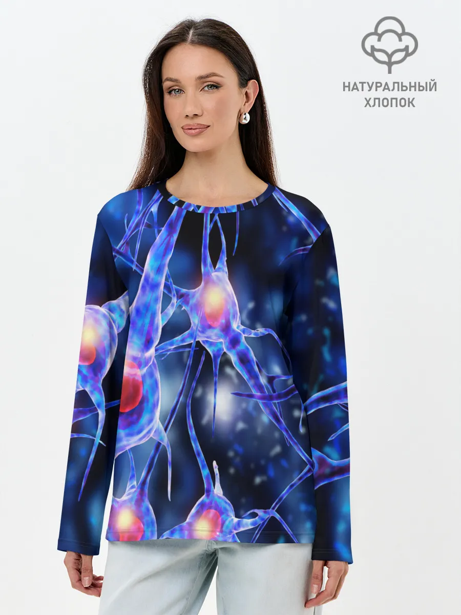 Лонгслив женский. Хлопок / НЕРВЫ