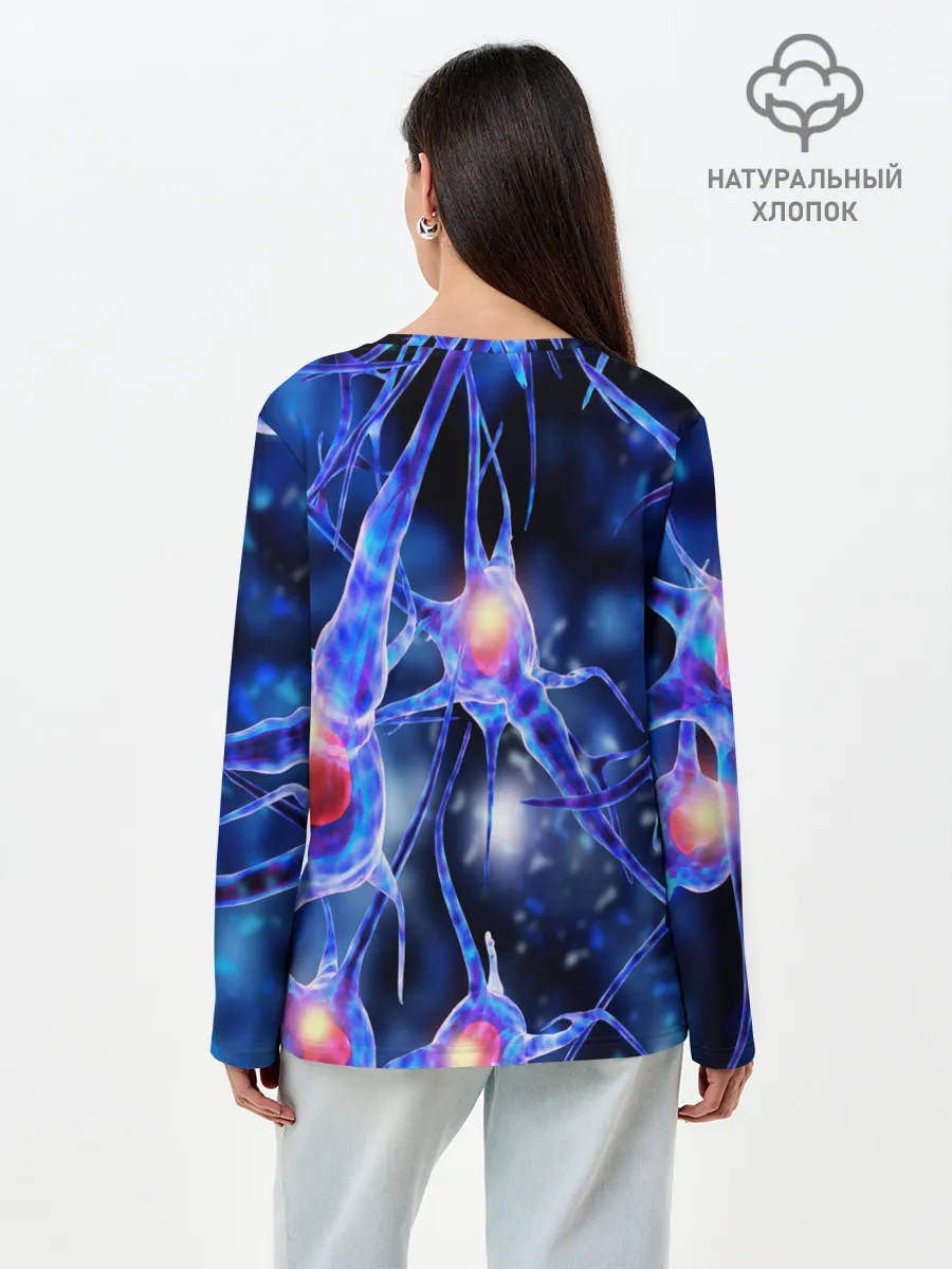 Лонгслив женский. Хлопок / НЕРВЫ