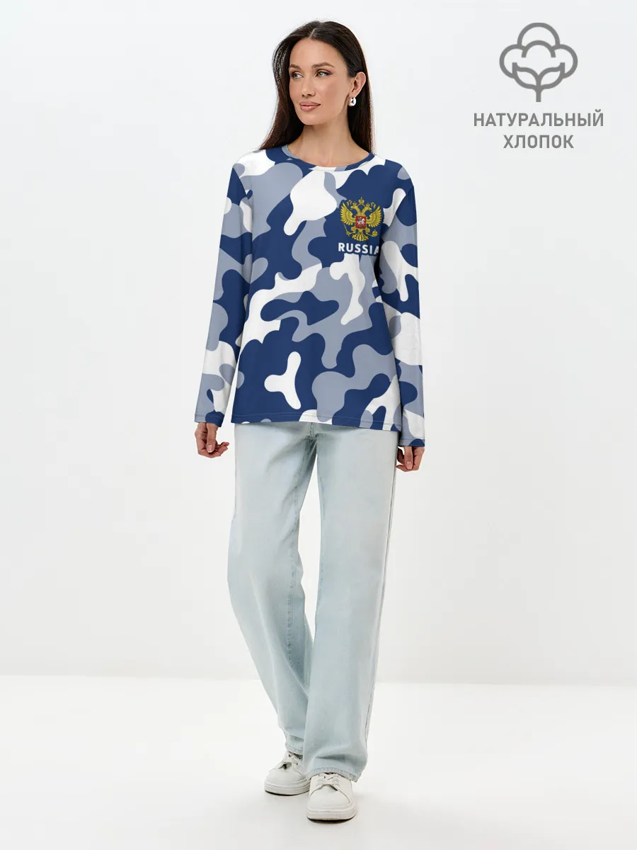 Лонгслив женский. Хлопок / RUSSIA / РОССИЯ