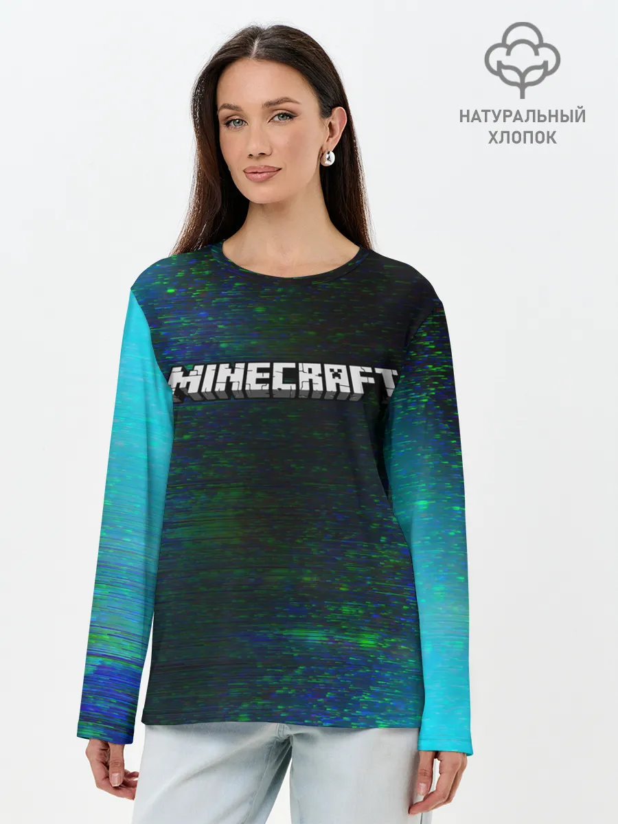 Лонгслив женский. Хлопок / MINECRAFT / МАЙНКРАФТ