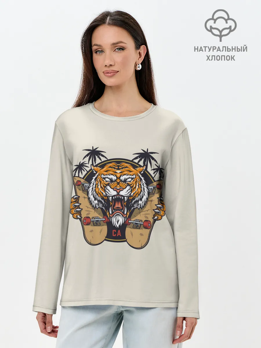 Лонгслив женский. Хлопок / Скейтер